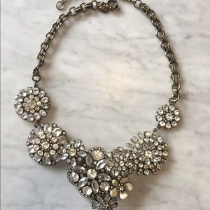Large Crystal Flower Floral Statement Necklace